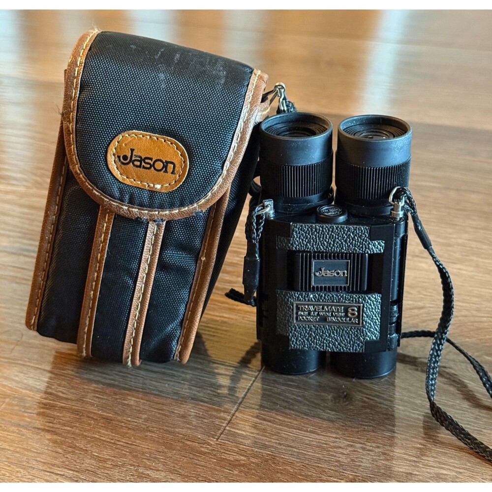 Jason Compact Model 123 Pocket Binoculars Travelmate Carrying Case Vintage